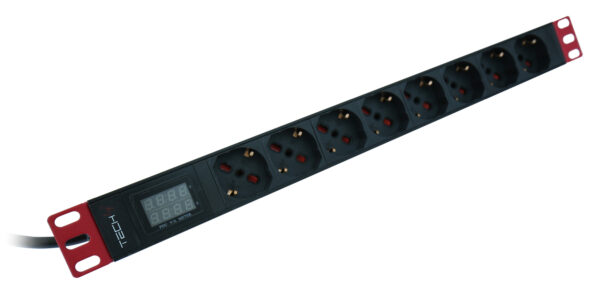 Multipresa 8 Posti da Rack 19'' con Misuratore Voltaggio e Amperaggio Spina Italiana 1U - immagine 5