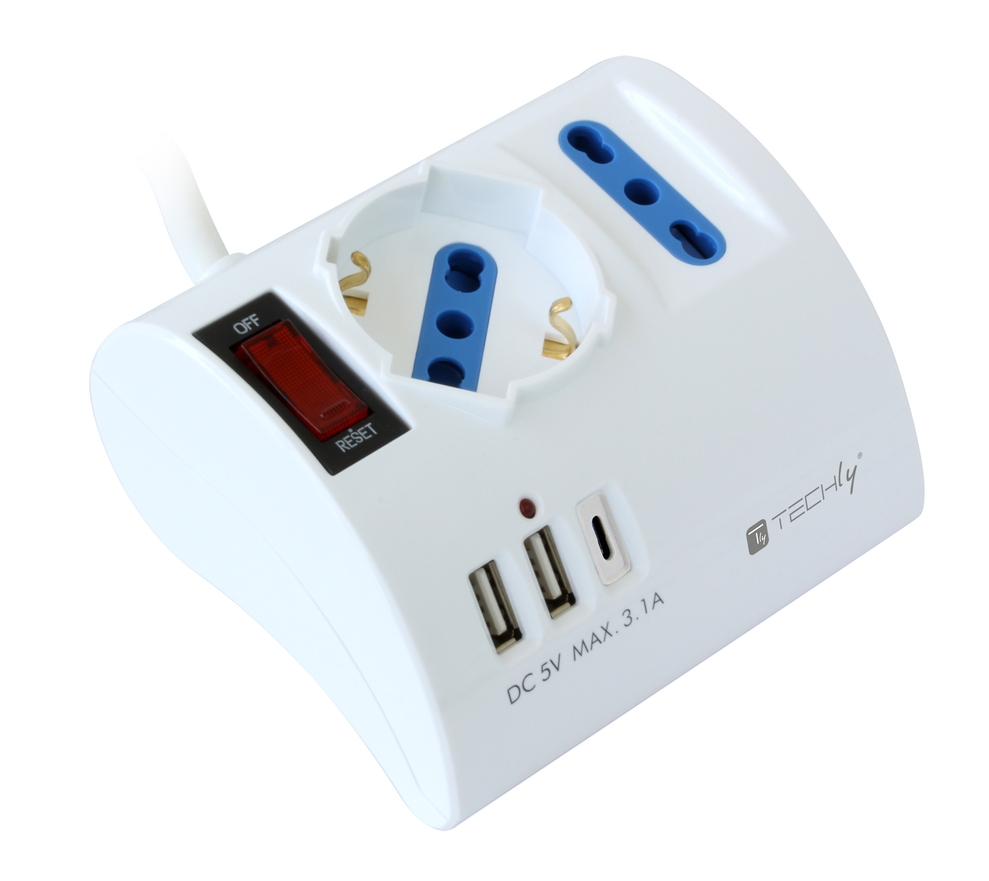 Multipresa da Tavolo 3 Posti con 2 Porte USB-A e 1 Porta USB-C™ QC3.0 - immagine 3