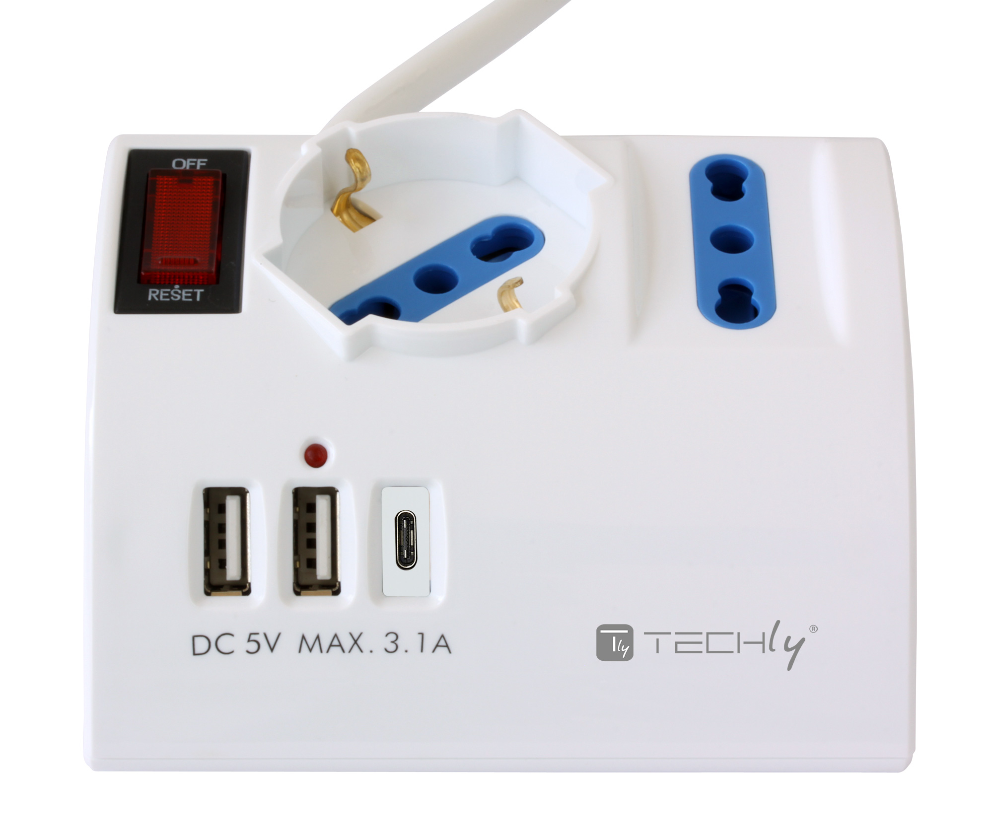 Multipresa da Tavolo 3 Posti con 2 Porte USB-A e 1 Porta USB-C™ QC3.0 - immagine 4