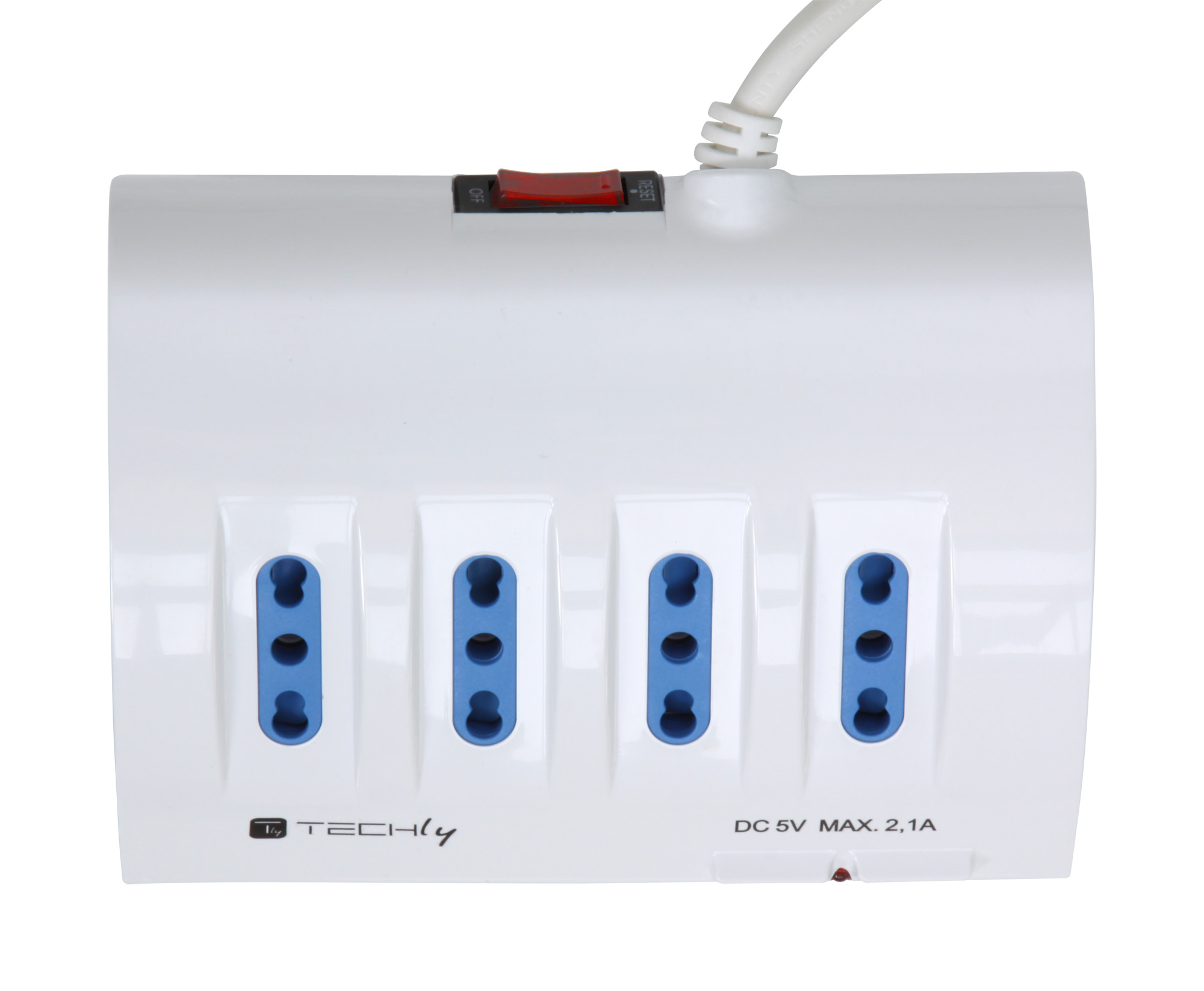 Multipresa da Tavolo 4 prese Italiane Bipasso 2 Schuko e 2 USB Bianca - immagine 3