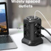 Multipresa da Tavolo a Torretta Salvaspazio 8 Prese Schuko 2 USB-A e 2 USB-C™ - immagine 3