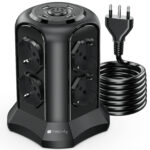 Multipresa da Tavolo a Torretta Salvaspazio 8 Prese Schuko 2 USB-A e 2 USB-C™