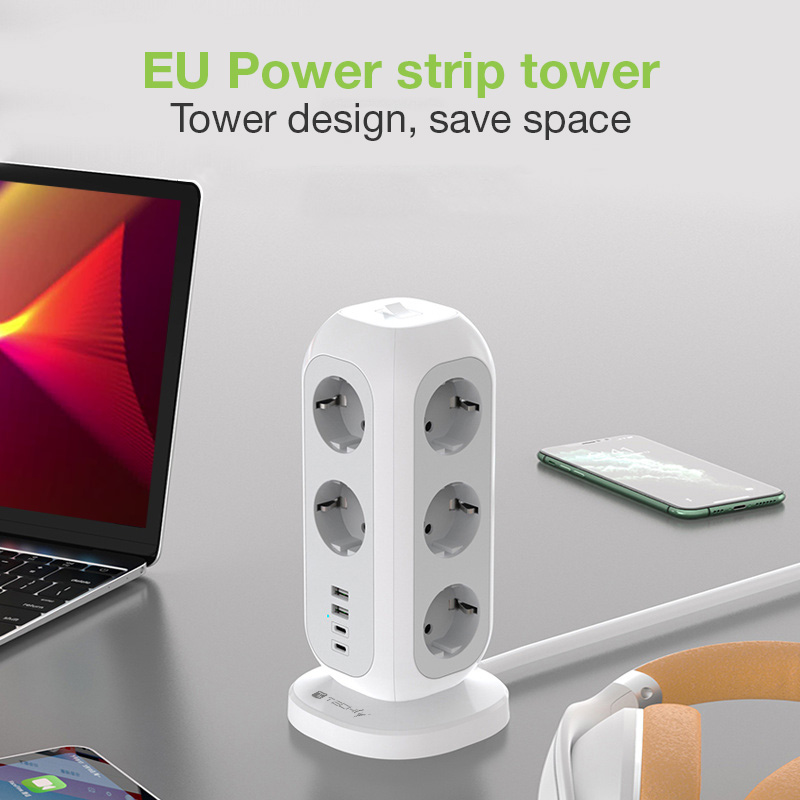 Multipresa da Tavolo Torretta di Alimentazione 11 Prese Schuko 2 USB-A e 2 USB-C™ - immagine 4