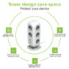 Multipresa da Tavolo Torretta di Alimentazione 11 Prese Schuko 2 USB-A e 2 USB-C™ - immagine 5