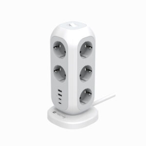 Multipresa da Tavolo Torretta di Alimentazione 11 Prese Schuko 2 USB-A e 2 USB-C™