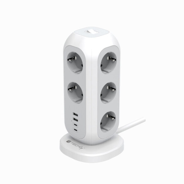 Multipresa da Tavolo Torretta di Alimentazione 11 Prese Schuko 2 USB-A e 2 USB-C™