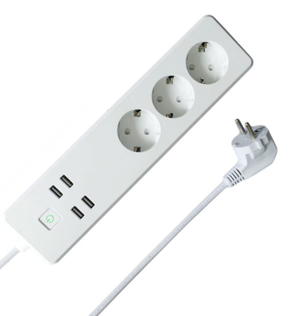 Multipresa Intelligente 3 Prese Schuko 4 USB Controllo Vocale, R4028