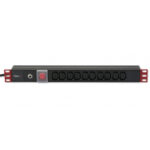 Multipresa 10 Posti VDE da Rack 19'' con Interruttore Spina C14 1U