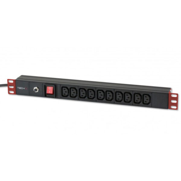 Multipresa 10 Posti VDE da Rack 19'' con Interruttore Spina C14 1U - immagine 3