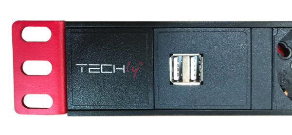 Multipresa 6 Posti da Rack 19'' con Interruttore 2xUSB Spina Italiana 1U - immagine 4