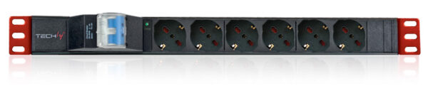 Multipresa 6 Posti da Rack 19'' con Magnetotermico Spina Italiana 1U