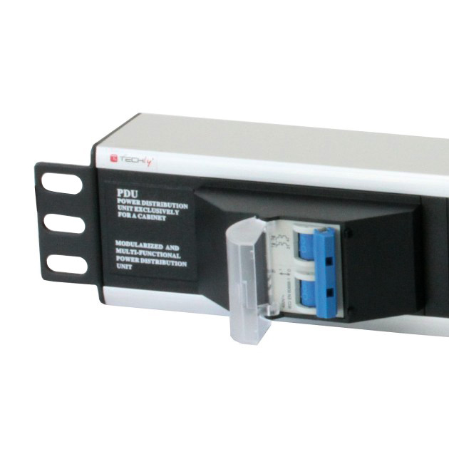 Multipresa 6 Posti da Rack 19'' con Magnetotermico Spina Italiana Cavo 3 metri 1U - immagine 3