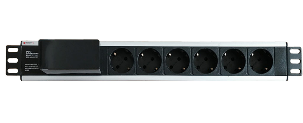 Multipresa 6 Posti da Rack 19'' con Magnetotermico Spina Schuko Angolata 1.5U - immagine 3