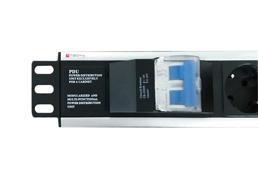 Multipresa 6 Posti da Rack 19'' con Magnetotermico Spina Schuko Angolata 1.5U - immagine 4