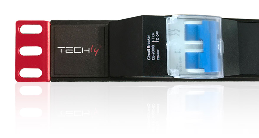 Multipresa 6 Posti da Rack 19'' con Magnetotermico Spina Schuko Angolata 1U - immagine 3