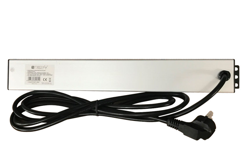 Multipresa 8 Posti da Rack 19'' con Interruttore Spina Schuko Angolata 1.5U - immagine 4