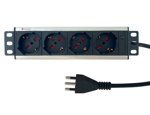 Multipresa Universale 4 Posti da Rack 10'' Spina Italiana 1,5U - immagine 2