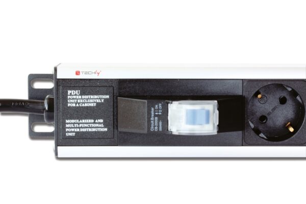 Multipresa Verticale per Rack 12 Posti Schuko con Magnetotermico Spina Schuko Angolata 1U - immagine 4