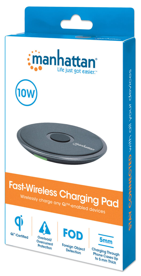 Pad di Ricarica Wireless Veloce 10W Nero - immagine 2