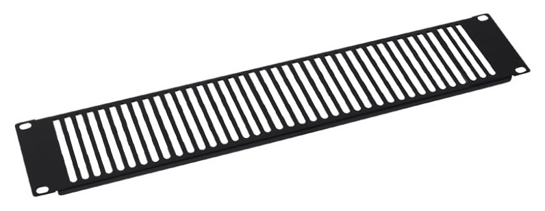 Pannello di Chiusura Ventilato 2U Nero per Rack Audio Video - immagine 2