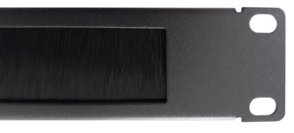 Pannello Passacavi 1U Forato con Spazzola Nero - immagine 2