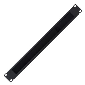Pannello Passacavi 1U Forato con Spazzola Nero