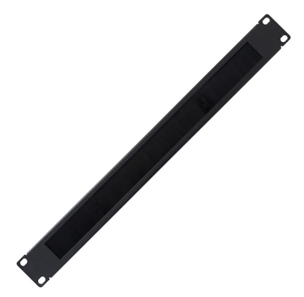 Pannello Passacavi 1U Forato con Spazzola Nero