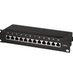 Pannello Patch 10'' STP 12 Posti RJ45 Cat. 6 Nero