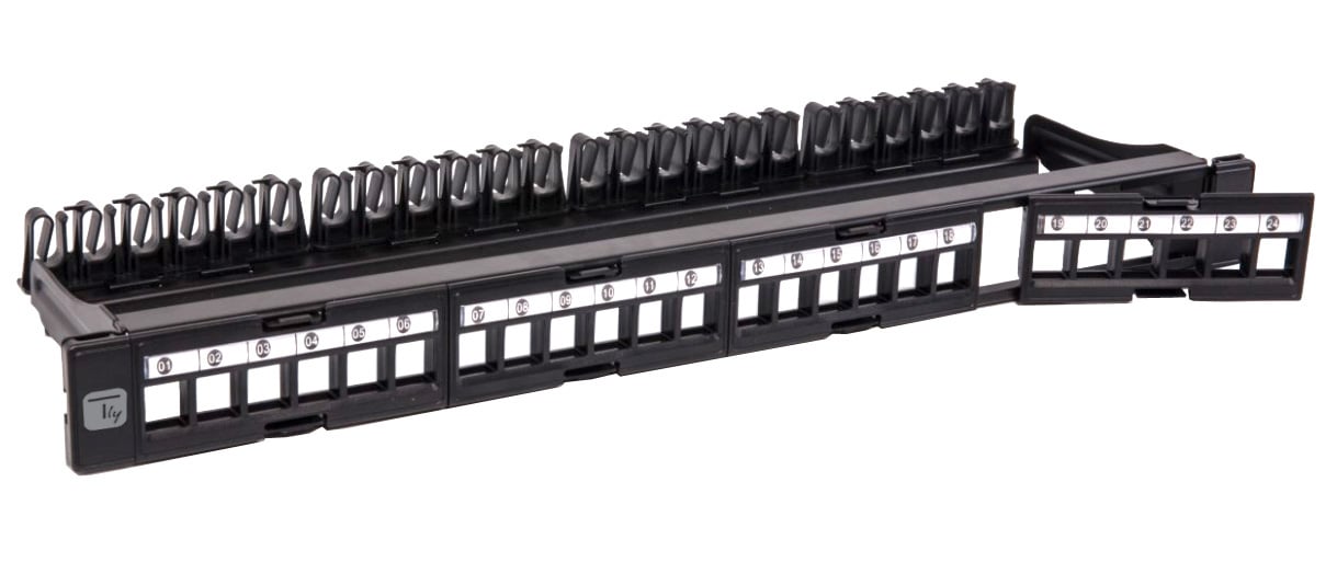 Pannello Patch Modulare 24 Posti UTP con Moduli Removibili 1 Unità Nero