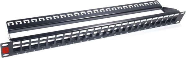 Pannello Patch Modulare Senza Frutti 24 Posti 1U Nero - immagine 4