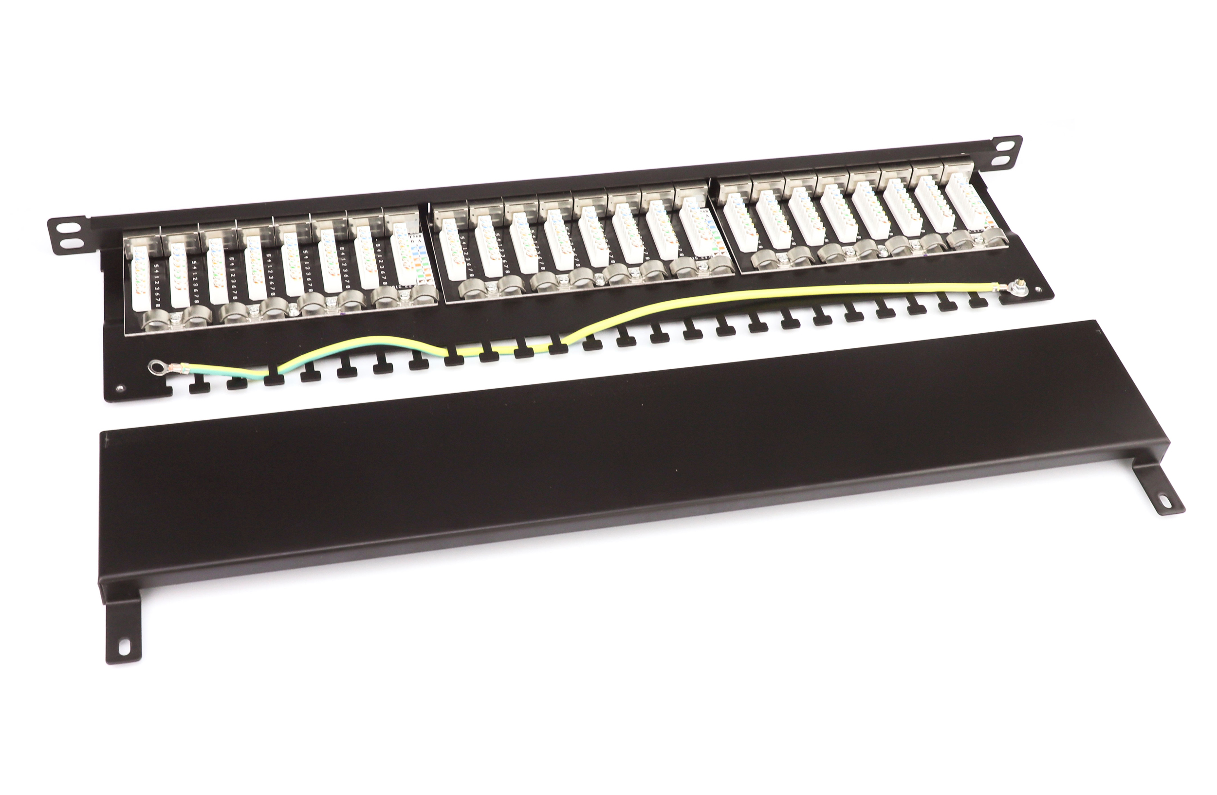 Pannello Patch STP 24 Posti RJ45 19'' 0.5U Cat.6A Nero - immagine 6