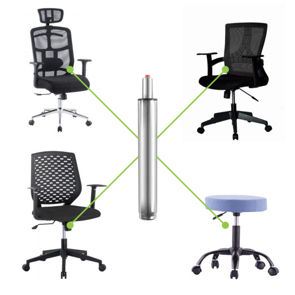 Pistone Gas per Poltrona da Ufficio Regolabile 27-39 cm Cromato - immagine 4