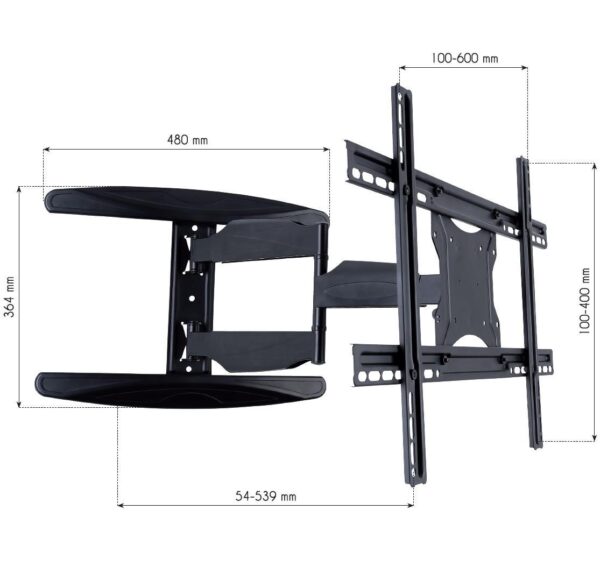 Supporto a Muro Ultra Slim per TV LED LCD 40-65'' Full Motion Nero - immagine 5