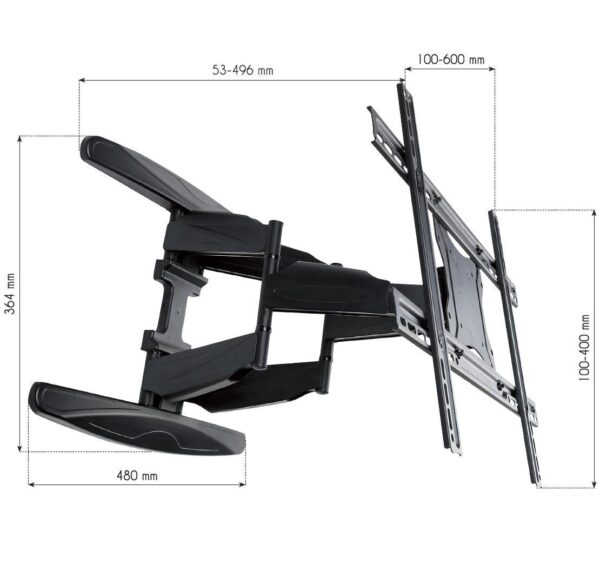 Supporto a Muro Ultra Slim per TV LED LCD 40-80'' Full Motion Nero - immagine 5