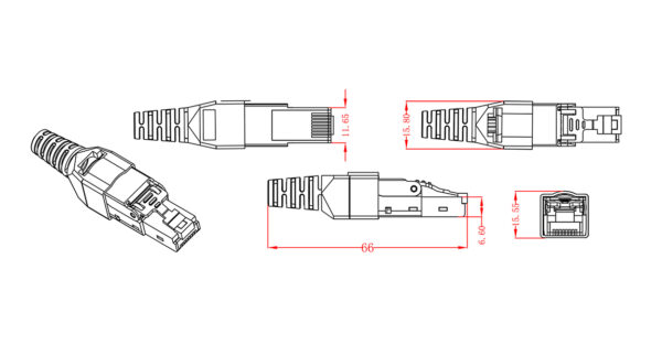 Plug Modulare RJ45 Cat.6A Schermato Toolless - immagine 4