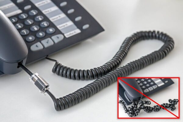 Plug Telefonico RJ10 Antiattorcigliamento per Cornetta Cavo 30mm - immagine 3