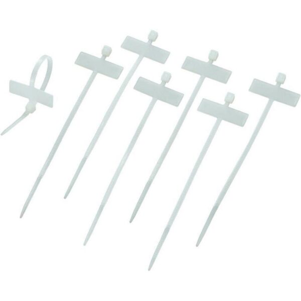 Fascette Fermacavi 100x2,5mm con Targhetta 25x8mm 100 pz Bianco - immagine 4