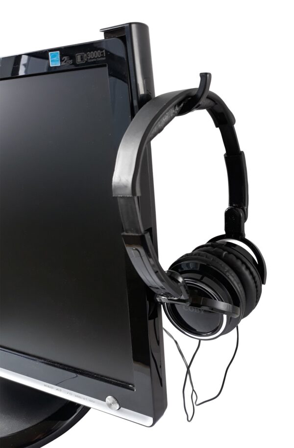 Supporto Cuffie Adesivo Universale per Monitor e Scrivania Nero (2 Pezzi) - immagine 3