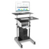 Postazione di Lavoro Carrello PC Laptop con Mensole Altezza Regolabile - immagine 2