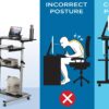 Postazione di Lavoro Carrello PC Laptop con Mensole Altezza Regolabile - immagine 10