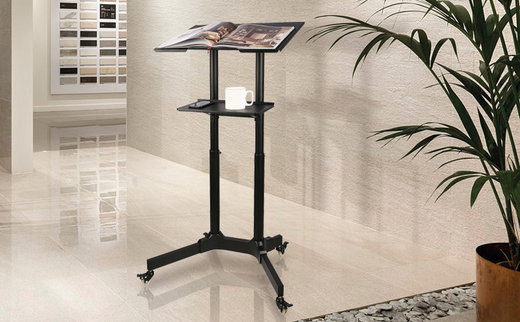 Postazione di Lavoro Supporto Laptop con Mensola Altezza Regolabile - immagine 4