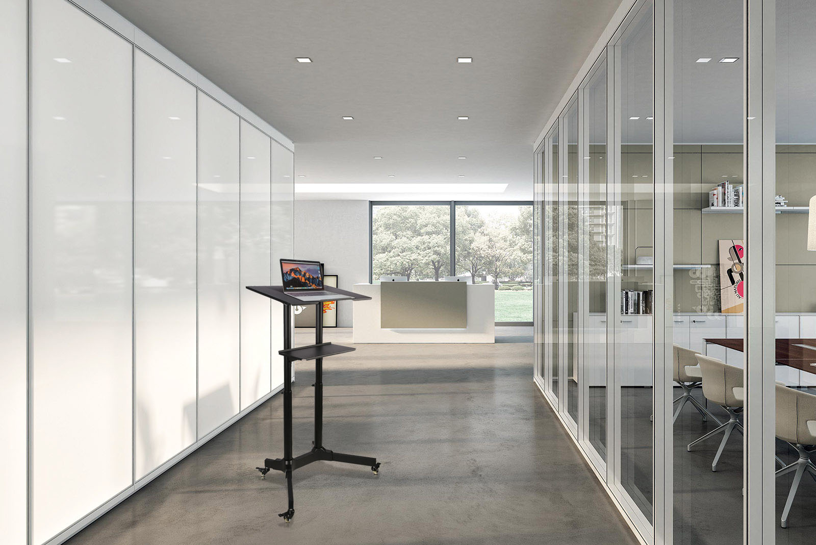 Postazione di Lavoro Supporto Laptop con Mensola Altezza Regolabile - immagine 7