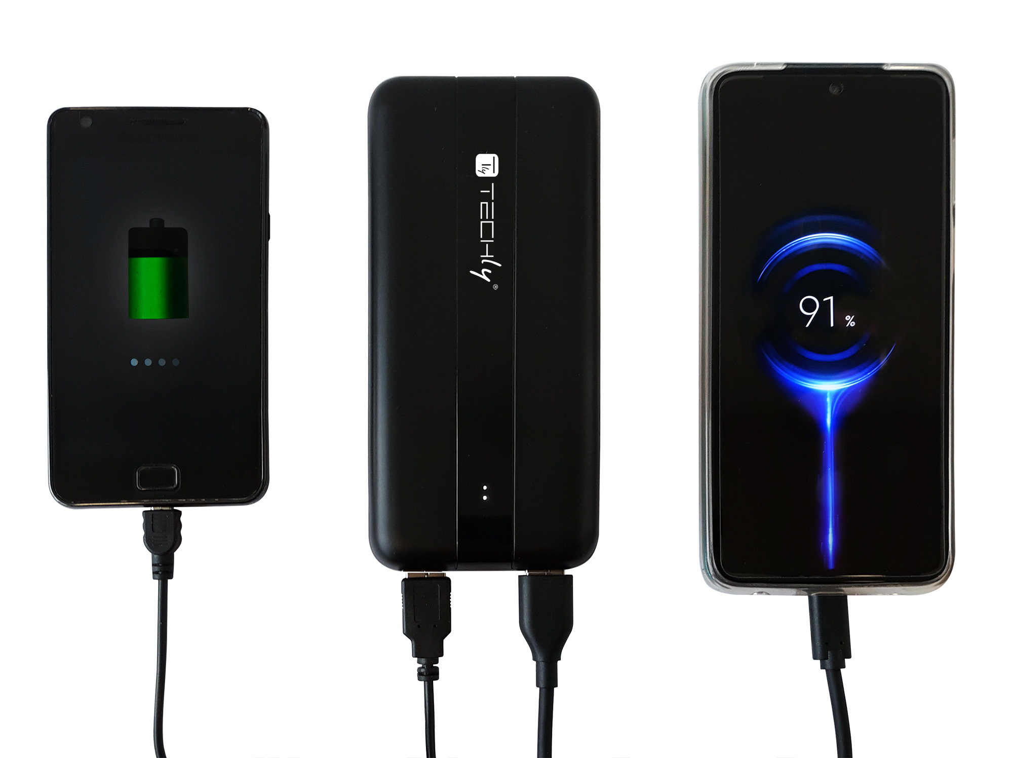 Power Bank  Smartphone 10000 mAh 20W USB-C™ 3 Porte Output con Cavo - immagine 7