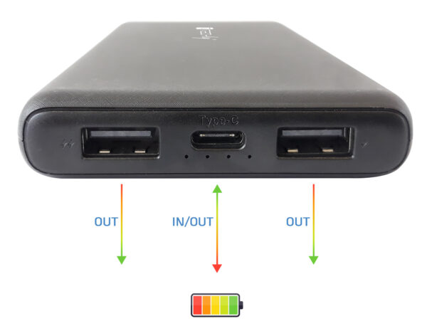 Power Bank Caricatore da 10000 mAh 2x USB 1x USB-C™ con Cavo USB-C™ - immagine 4