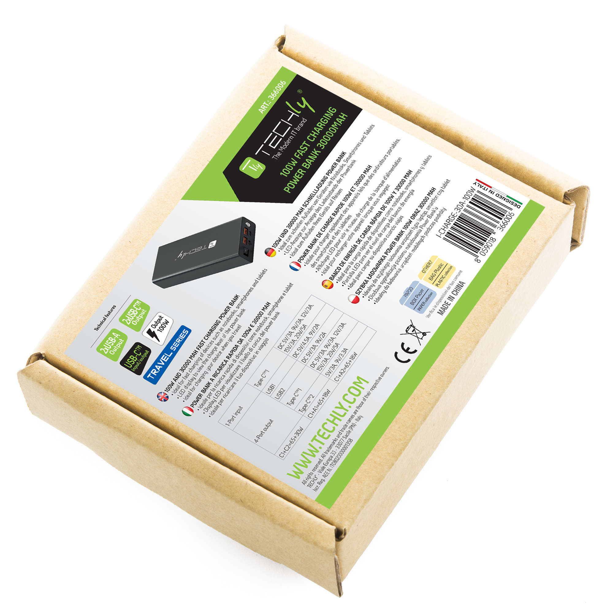 Power Bank Smartphone 30000 mAh 100W USB-C™ 4 Porte Output - immagine 2