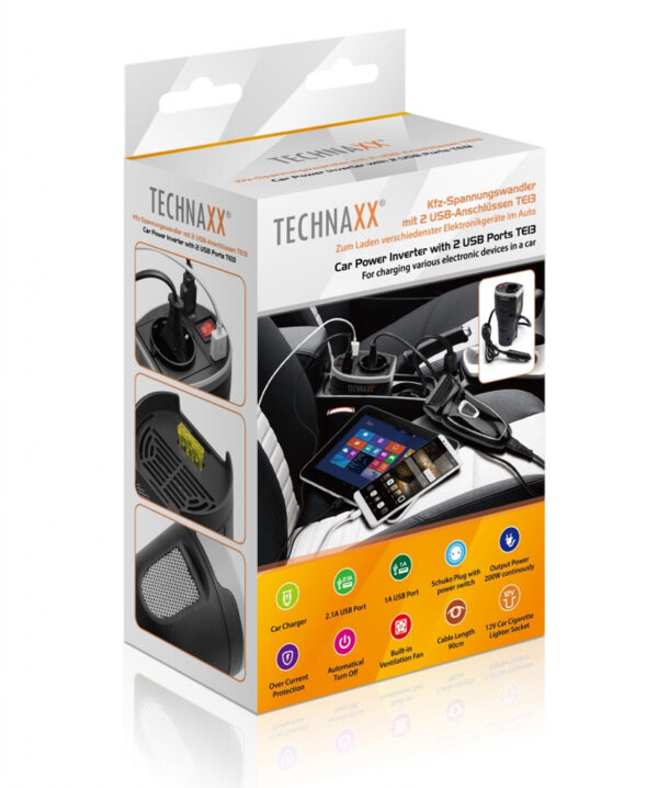 Power Inverter con 2 porte USB, TE-13 - immagine 2