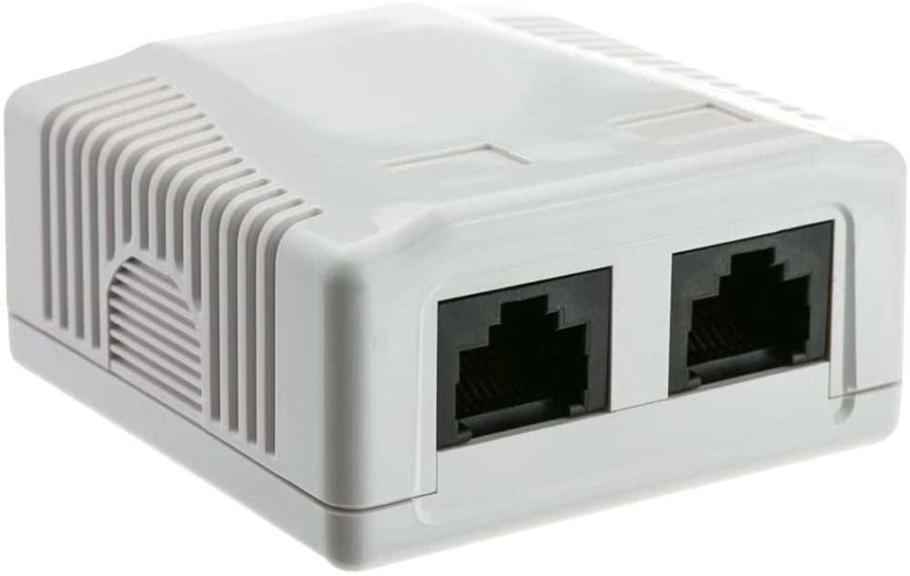 Presa a Muro con 2 Frutti RJ45 Cat.6 UTP Beige - immagine 2