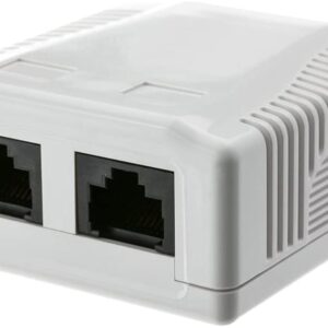 Presa a Muro con 2 Frutti RJ45 Cat.6 UTP Beige