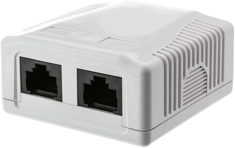 Presa a Muro con 2 Frutti RJ45 Cat.6 UTP Beige