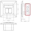 Presa a Muro Esterna 2xRJ45 Cat.6A Bianco - immagine 2